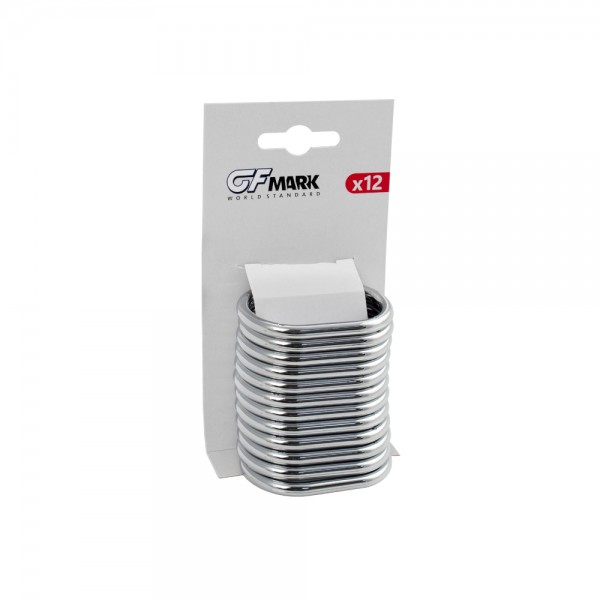 GFmark - Кольца для штор и карнизов в ванную и душевую , хромированные , пластиковые - упаковка / 12 штук /, код: 75001