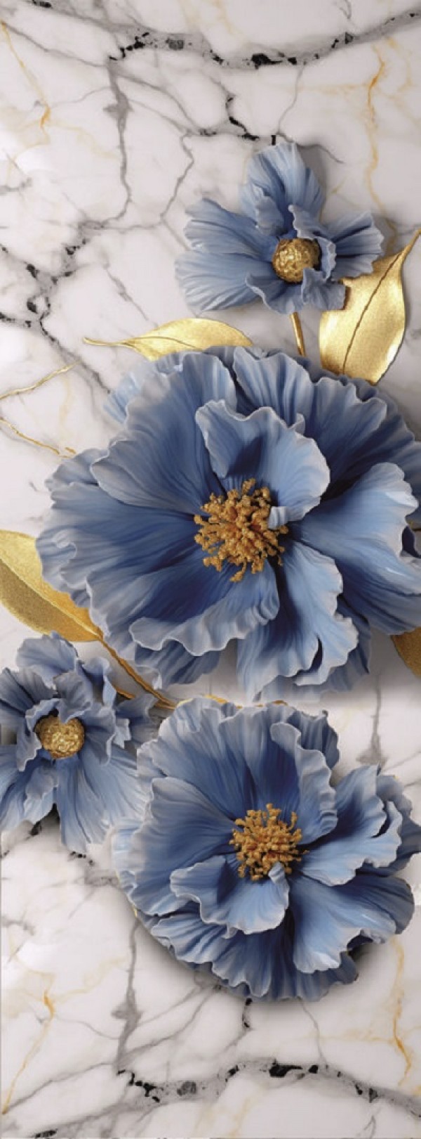 Голубые маки (из 4 панелей)