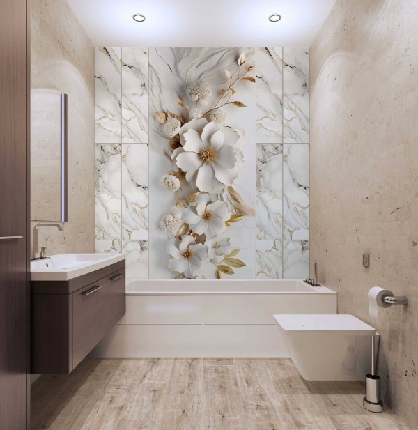 Фарфоровые цветы (из 4 панелей)