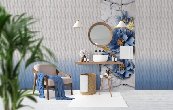 Голубые маки (из 4 панелей)